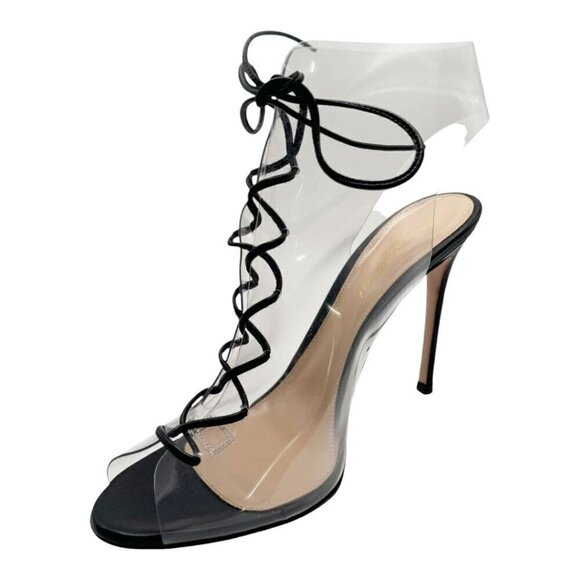 Gianvito Rossi PVC Naked Lace-Up Booties NWOT - Picture 1 of 12